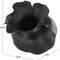 8.75" Black Ceramic Abstract Wide Rounded Floral Shaped Decorative Vase with Petal Rim